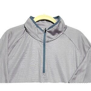 Walter Hagen Performance Golf 1/4 Zip Pullover Mens M Athletic Pink Blue Stripe